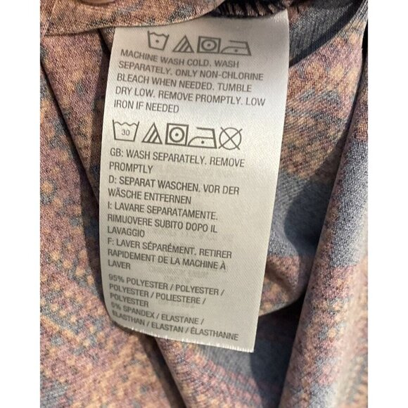 Susan Graver 2X Navy Blue Plaid Liquid Knit Button Up Tunic Zipper Pockets - Picture 5 of 7